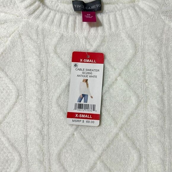 Vince Camuto Women's Cable Sweater Antique White Size XS - Picture 9 of 12